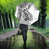Aotearoa Moko Tribal Tattoo Umbrella New Zealand Maori Penguin and Fantail White Color LT03 - Polynesian Pride