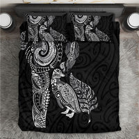 Aotearoa Moko Tribal Tattoo Bedding Set New Zealand Maori Penguin and Fantail Black Color LT03 Black - Polynesian Pride