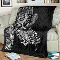 Aotearoa Moko Tribal Tattoo Blanket New Zealand Maori Penguin and Fantail Black Color LT03 - Polynesian Pride
