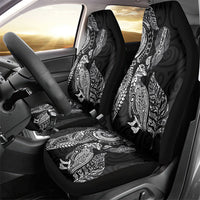 Aotearoa Moko Tribal Tattoo Car Seat Cover New Zealand Maori Penguin and Fantail Black Color LT03 - Polynesian Pride