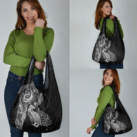 Aotearoa Moko Tribal Tattoo Grocery Bag New Zealand Maori Penguin and Fantail Black Color LT03 - Polynesian Pride