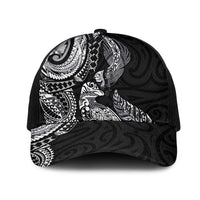 Aotearoa Moko Tribal Tattoo Mesh Trucker Cap New Zealand Maori Penguin and Fantail Black Color LT03 One Size Black Black - Polynesian Pride