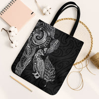 Aotearoa Moko Tribal Tattoo Tote Bag New Zealand Maori Penguin and Fantail Black Color LT03 Black Strap One Size Black - Polynesian Pride