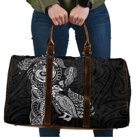 Aotearoa Moko Tribal Tattoo Travel Bag New Zealand Maori Penguin and Fantail Black Color LT03 Black - Polynesian Pride