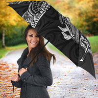 Aotearoa Moko Tribal Tattoo Umbrella New Zealand Maori Penguin and Fantail Black Color LT03 - Polynesian Pride