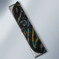 Aotearoa Moko Tribal Tattoo Auto Sun Shade New Zealand Maori Penguin and Fantail Paua Shell Style LT03 - Polynesian Pride