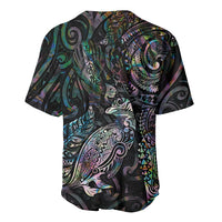Aotearoa Moko Tribal Tattoo Baseball Jersey New Zealand Maori Penguin and Fantail Paua Shell Style LT03 - Polynesian Pride
