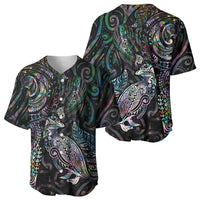 Aotearoa Moko Tribal Tattoo Baseball Jersey New Zealand Maori Penguin and Fantail Paua Shell Style LT03 - Polynesian Pride