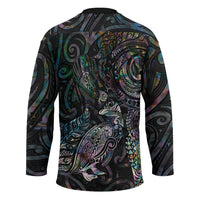 Aotearoa Moko Tribal Tattoo Hockey Jersey New Zealand Maori Penguin and Fantail Paua Shell Style LT03 - Polynesian Pride