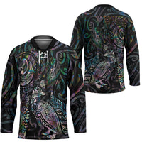 Aotearoa Moko Tribal Tattoo Hockey Jersey New Zealand Maori Penguin and Fantail Paua Shell Style LT03 - Polynesian Pride