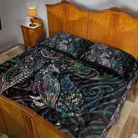 Aotearoa Moko Tribal Tattoo Quilt Bed Set New Zealand Maori Penguin and Fantail Paua Shell Style LT03 - Polynesian Pride
