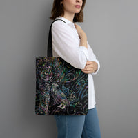Aotearoa Moko Tribal Tattoo Tote Bag New Zealand Maori Penguin and Fantail Paua Shell Style LT03 - Polynesian Pride