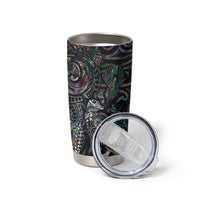 Aotearoa Moko Tribal Tattoo Tumbler Cup New Zealand Maori Penguin and Fantail Paua Shell Style LT03 - Polynesian Pride