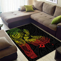 Aotearoa Moko Tribal Tattoo Area Rug New Zealand Maori Penguin and Fantail Reggae Style LT03 - Polynesian Pride