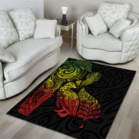 Aotearoa Moko Tribal Tattoo Area Rug New Zealand Maori Penguin and Fantail Reggae Style LT03 - Polynesian Pride