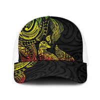 Aotearoa Moko Tribal Tattoo Baseball Net Cap New Zealand Maori Penguin and Fantail Reggae Style