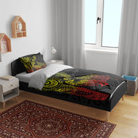 Aotearoa Moko Tribal Tattoo Bedding Set New Zealand Maori Penguin and Fantail Reggae Style