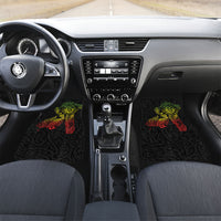 Aotearoa Moko Tribal Tattoo Car Mats New Zealand Maori Penguin and Fantail Reggae Style LT03 Set 2pcs - Front Multicolor - Polynesian Pride