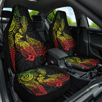 Aotearoa Moko Tribal Tattoo Car Seat Cover New Zealand Maori Penguin and Fantail Reggae Style LT03 One Size Multicolor - Polynesian Pride
