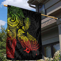 Aotearoa Moko Tribal Tattoo Garden Flag New Zealand Maori Penguin and Fantail Reggae Style LT03 - Polynesian Pride