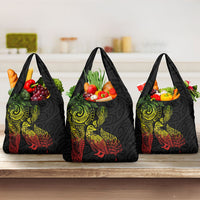 Aotearoa Moko Tribal Tattoo Grocery Bag New Zealand Maori Penguin and Fantail Reggae Style LT03 3-pack One Size Multicolor - Polynesian Pride