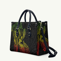 Aotearoa Moko Tribal Tattoo Leather Bag New Zealand Maori Penguin and Fantail Reggae Style LT03 Multicolor - Polynesian Pride