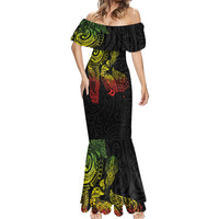 Aotearoa Moko Tribal Tattoo Mermaid Dress New Zealand Maori Penguin and Fantail Reggae Style LT03 - Polynesian Pride