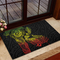 Aotearoa Moko Tribal Tattoo Rubber Doormat New Zealand Maori Penguin and Fantail Reggae Style LT03 - Polynesian Pride