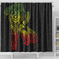 Aotearoa Moko Tribal Tattoo Shower Curtain New Zealand Maori Penguin and Fantail Reggae Style LT03 - Polynesian Pride