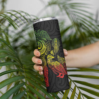 Aotearoa Moko Tribal Tattoo Skinny Tumbler New Zealand Maori Penguin and Fantail Reggae Style LT03 - Polynesian Pride