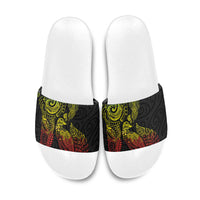 Aotearoa Moko Tribal Tattoo Slide Sandals New Zealand Maori Penguin and Fantail Reggae Style LT03 Multicolor - Polynesian Pride