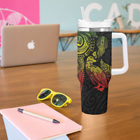 Aotearoa Moko Tribal Tattoo Tumbler With Handle New Zealand Maori Penguin and Fantail Reggae Style LT03 - Polynesian Pride