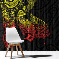 Aotearoa Moko Tribal Tattoo Window Curtain New Zealand Maori Penguin and Fantail Reggae Style LT03 - Polynesian Pride