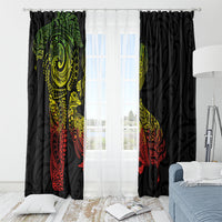 Aotearoa Moko Tribal Tattoo Window Curtain New Zealand Maori Penguin and Fantail Reggae Style LT03 - Polynesian Pride