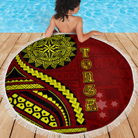 Kolisi Tonga Atele Beach Blanket Ngatu and Polynesian Pattern