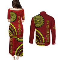 Kolisi Tonga Atele Couples Matching Puletasi and Long Sleeve Button Shirt Ngatu and Polynesian Pattern LT03 - Polynesian Pride