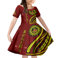 Kolisi Tonga Atele Family Matching Long Sleeve Bodycon Dress and Hawaiian Shirt Ngatu and Polynesian Pattern