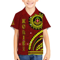 Kolisi Tonga Atele Family Matching Off Shoulder Short Dress and Hawaiian Shirt Ngatu and Polynesian Pattern