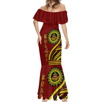 Kolisi Tonga Atele Mermaid Dress Ngatu and Polynesian Pattern