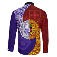 Kolisi Tonga Atele and Tupou College Toloa Family Matching Short Sleeve Bodycon Dress and Hawaiian Shirt Ngatu and Polynesian Spiral Pattern