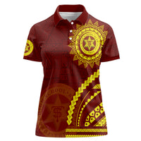 Tonga High School Women Polo Shirt Ngatu and Polynesian Pattern