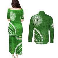 Liahona High School Couples Matching Puletasi and Long Sleeve Button Shirt Ngatu and Polynesian Pattern LT03 - Polynesian Pride
