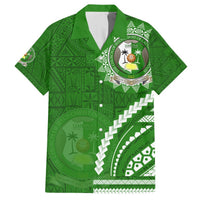 Liahona High School Hawaiian Shirt Ngatu and Polynesian Pattern LT03 Green - Polynesian Pride