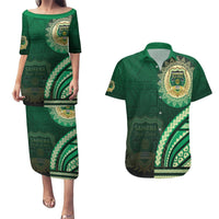 Saineha High School Couples Matching Puletasi and Hawaiian Shirt Ngatu and Polynesian Pattern