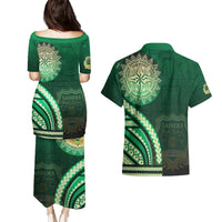 Saineha High School Couples Matching Puletasi and Hawaiian Shirt Ngatu and Polynesian Pattern