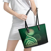 Saineha High School Leather Tote Bag Ngatu and Polynesian Pattern