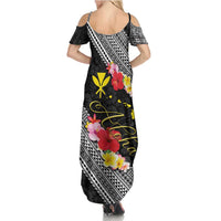 Aloha Hawaii Hibiscus and Plumeria Flowers Family Matching Summer Maxi Dress and Hawaiian Shirt Kanaka Maoli Tattoo Polynesian Pattern LT03 - Polynesian Pride