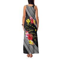 Aloha Hawaii Hibiscus and Plumeria Flowers Family Matching Tank Maxi Dress and Hawaiian Shirt Kanaka Maoli Tattoo Polynesian Pattern LT03 - Polynesian Pride