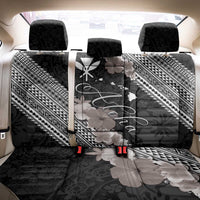 Aloha Hawaii Hibiscus and Plumeria Flowers Back Car Seat Cover Kanaka Maoli Tattoo Polynesian Pattern Gray Color LT03 - Polynesian Pride