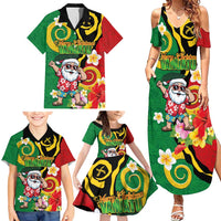 Vanuatu Christmas Family Matching Summer Maxi Dress and Hawaiian Shirt Funny Santa with Namele and Boar Tusk Tribal LT03 - Polynesian Pride